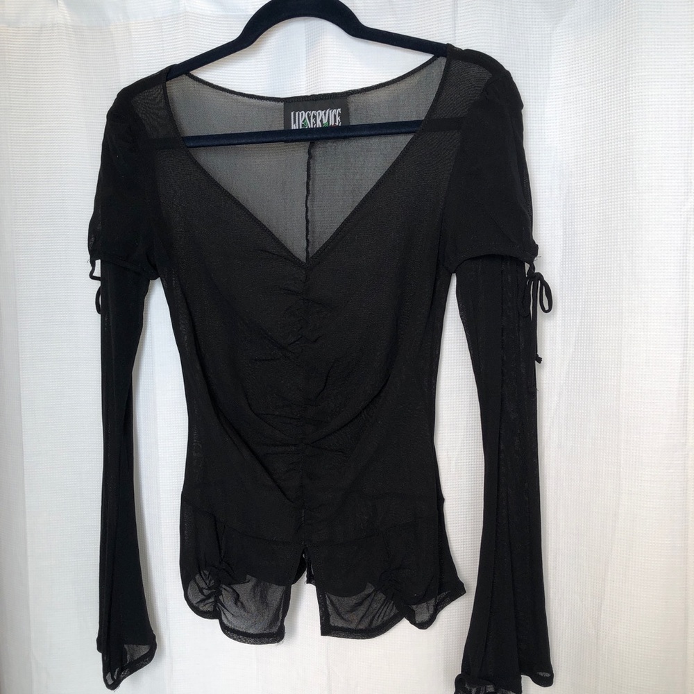 Lip Service Mesh Long Sleeve Top
